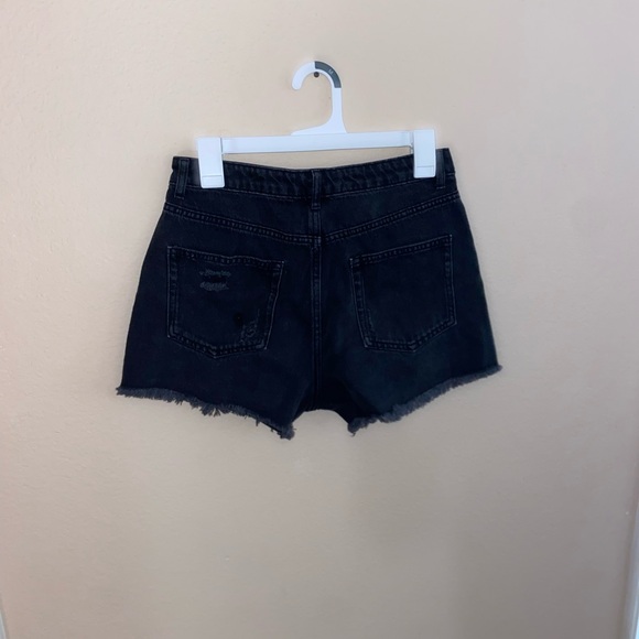 black denim y2k 501 style shorts original super highrise cut offs 90’s bottoms - Picture 3 of 13